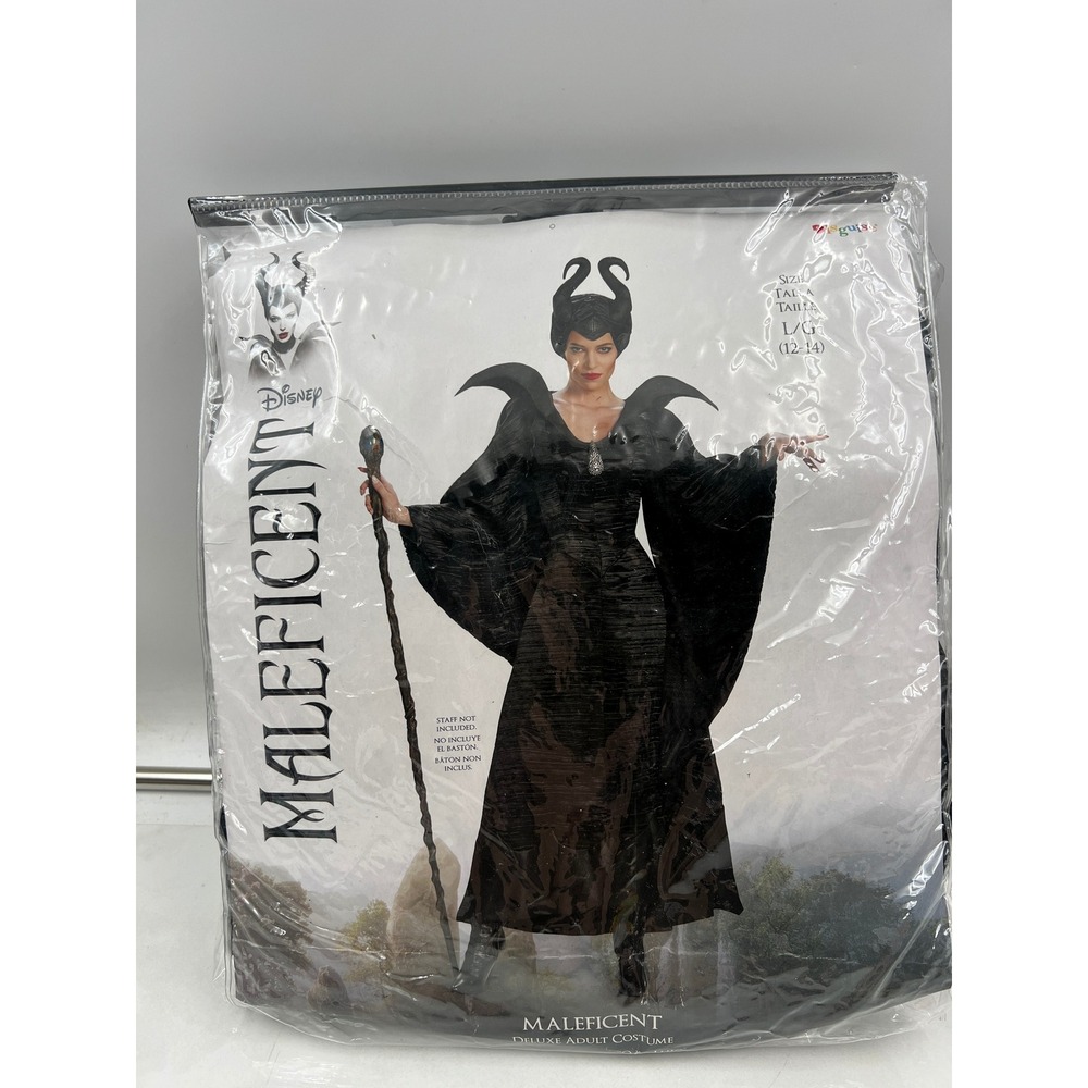 Disney Maleficent Deluxe Adult Costume Disguise Black Dress Headpiece Large